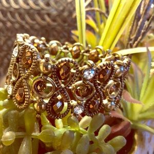 NWOT Metal, beaded, rhinestone bracelet